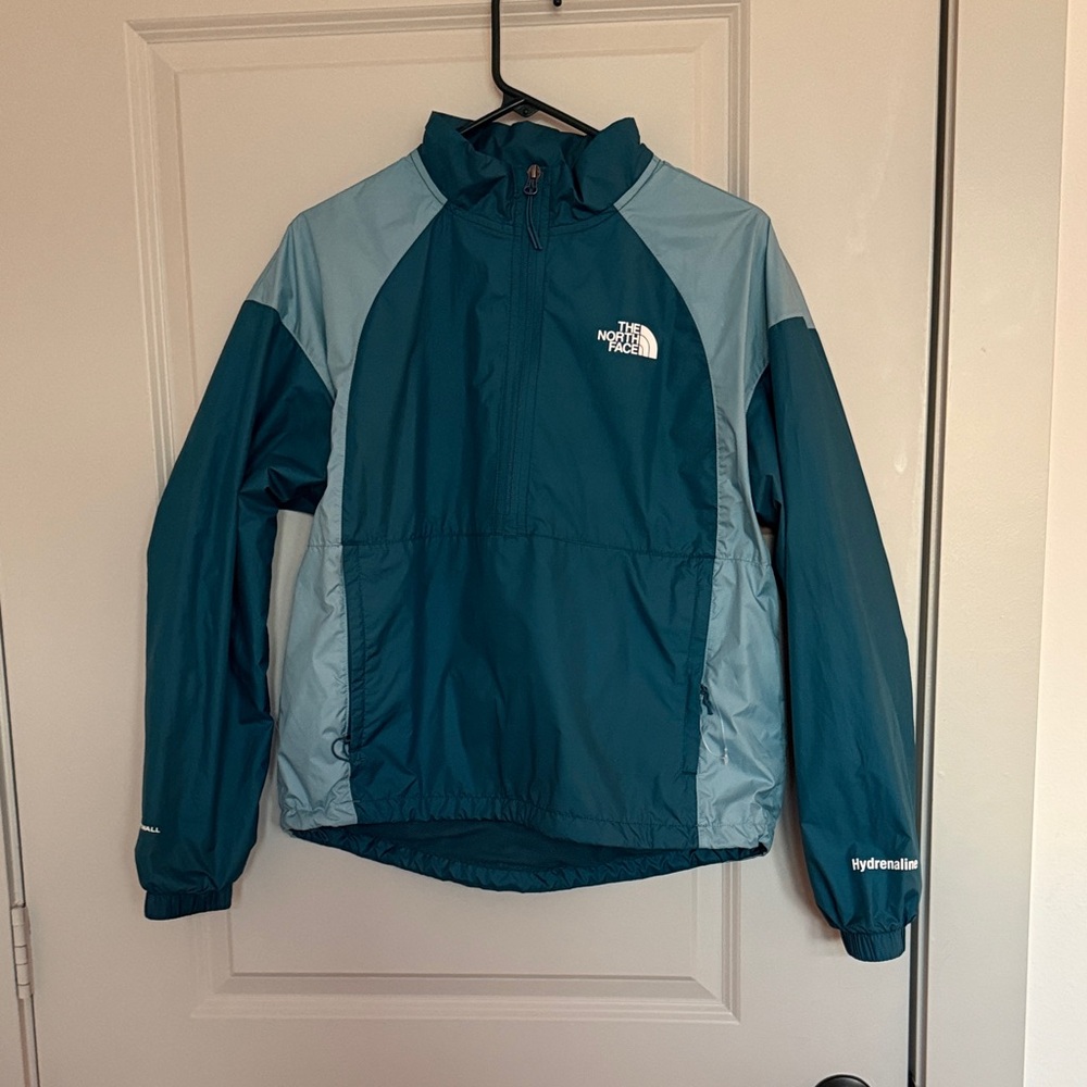 The North Face Teal and Gray Windbreaker
